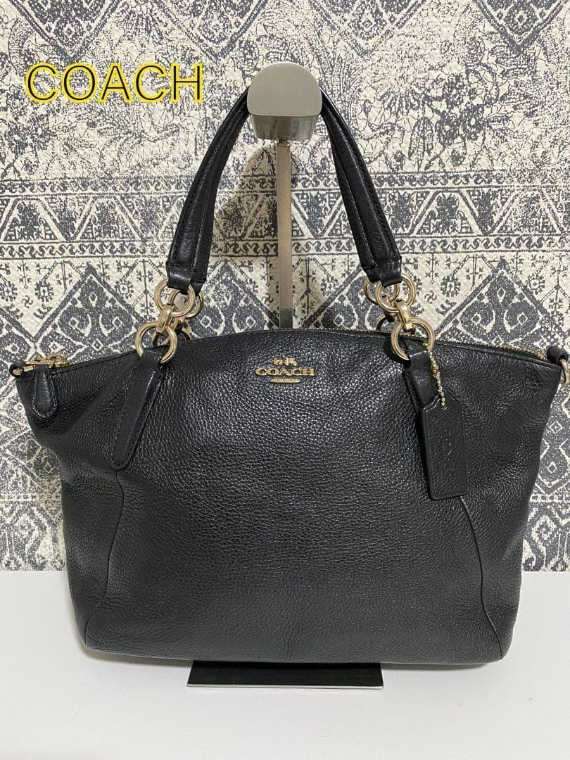 【美品】COACH コーチ F36675 レザー トートバッグ ハンド ブラック