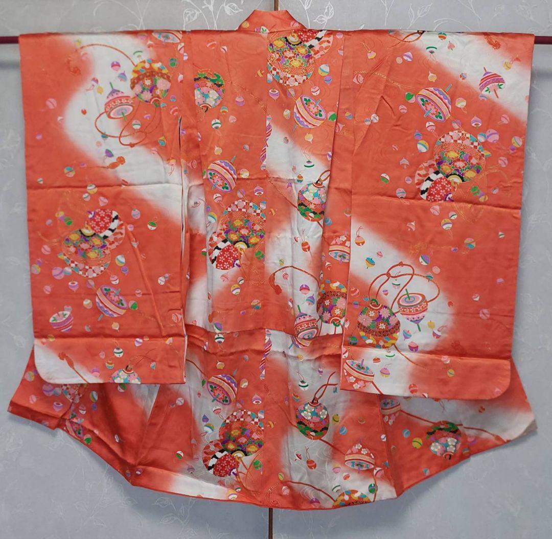 NK7子供着物正絹3歳前後着丈89センチ裄丈48センチ非常に綺麗美品