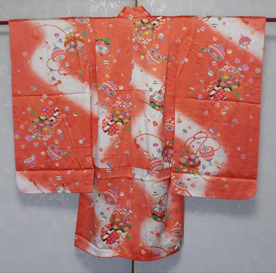 NK7子供着物正絹3歳前後着丈89センチ裄丈48センチ非常に綺麗美品
