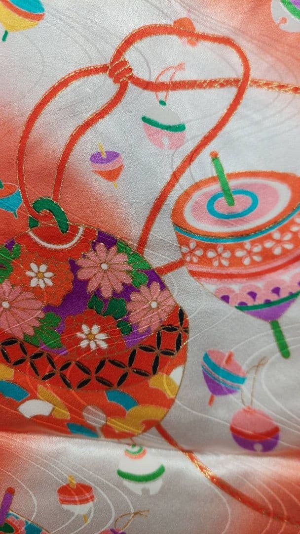 NK7子供着物正絹3歳前後着丈89センチ裄丈48センチ非常に綺麗美品