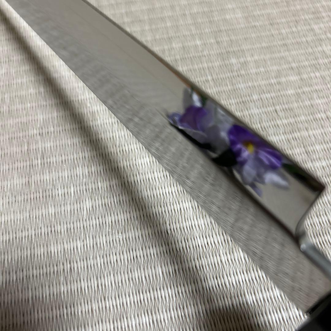 先丸　9寸　V金10号　本焼　柳刃　包丁　和包丁　黒檀黒水牛八角柄