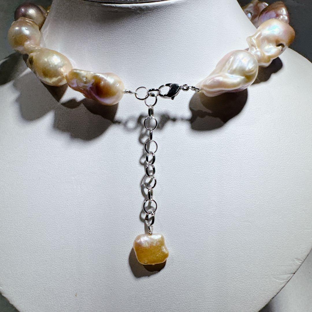 オイスターパール淡水パール美品オイスターパールネックレスNO25-2500