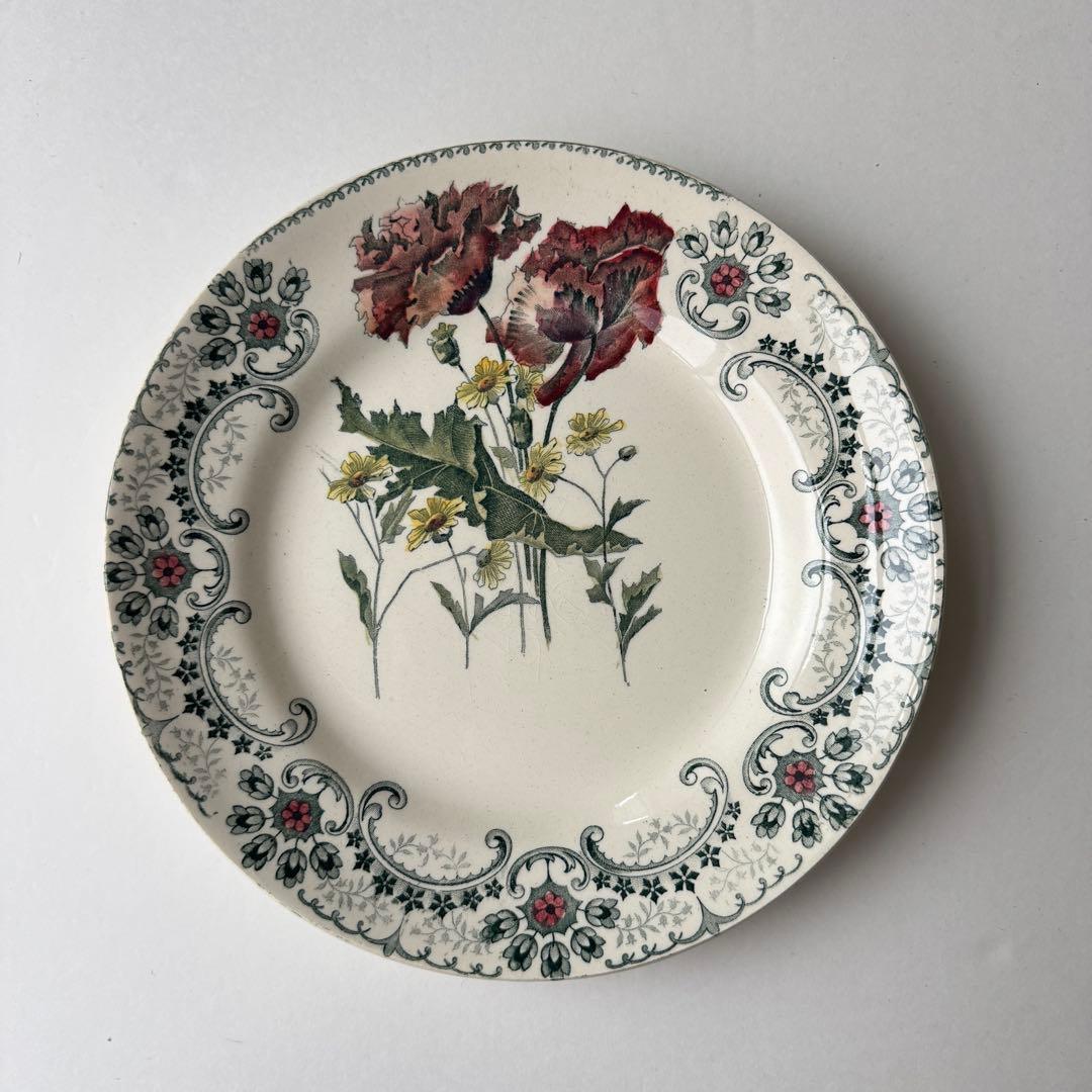 希少　美品　フランスアンティーク　ジョワジールロワ　切り花　平皿