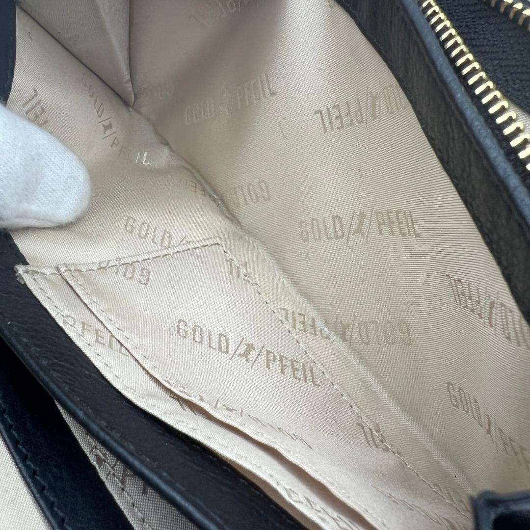 未使用ゴールドファイル☆ジッピーロングウォレット 長財布 型押しレザー 本革 黒