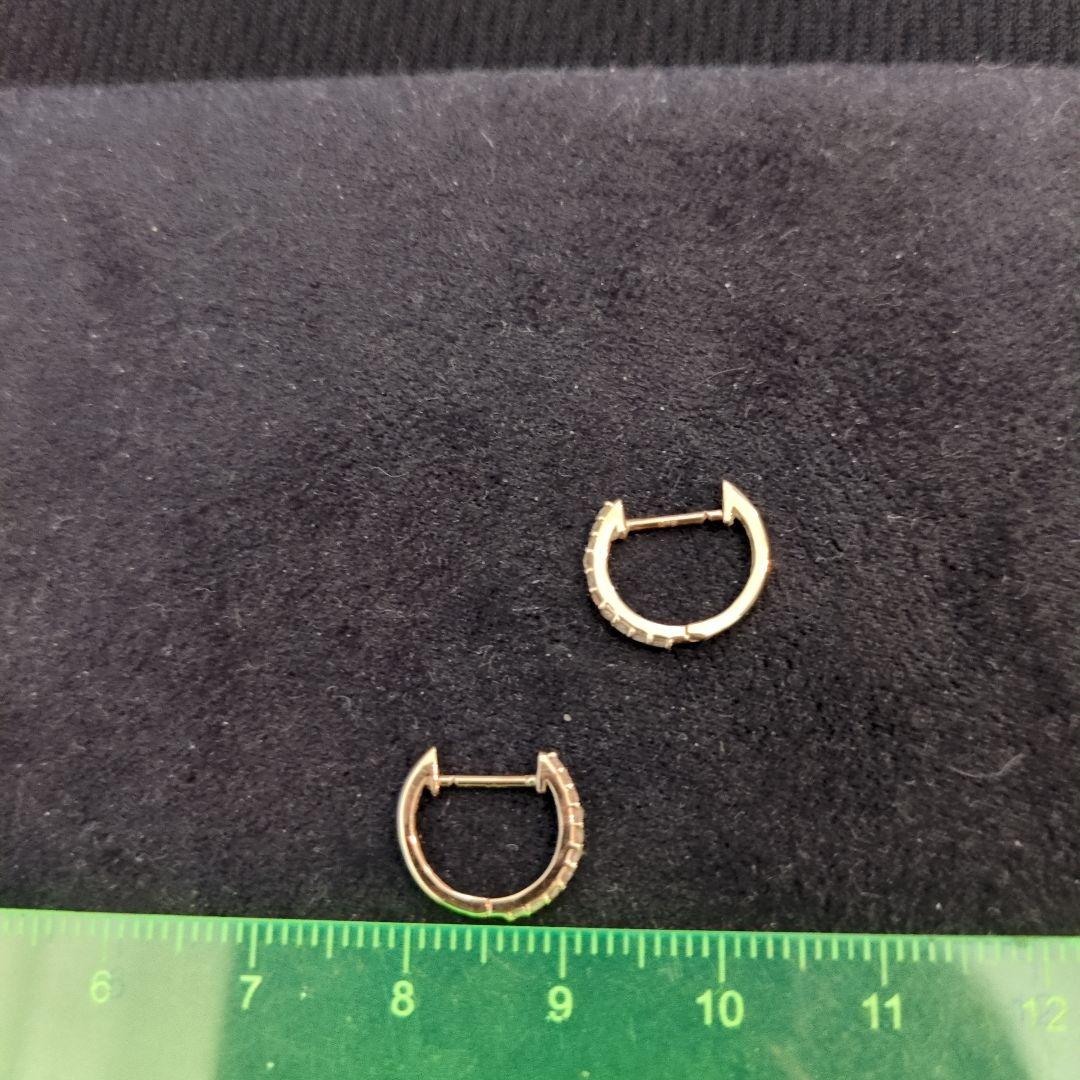 @ k18PGダイヤモンド合計0.2フープピアス