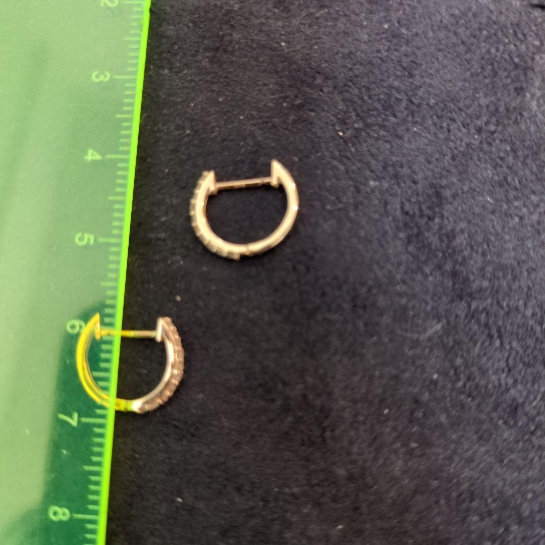 @ k18PGダイヤモンド合計0.2フープピアス