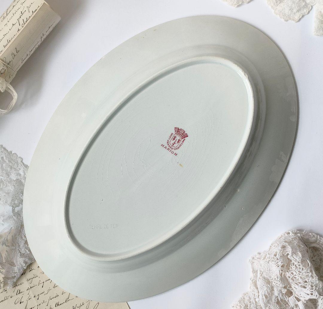 希少　美品　サンタマン　MARION 　オーバル皿　フランスアンティーク