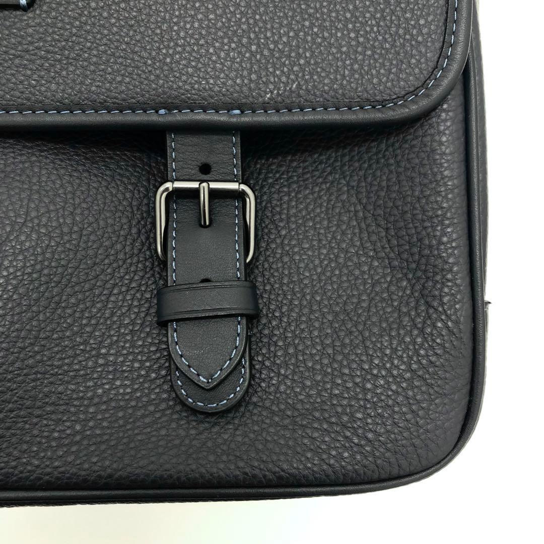 【極美品】COACH コーチ　ネイビー レザー メッセンジャーバッグ メンズ