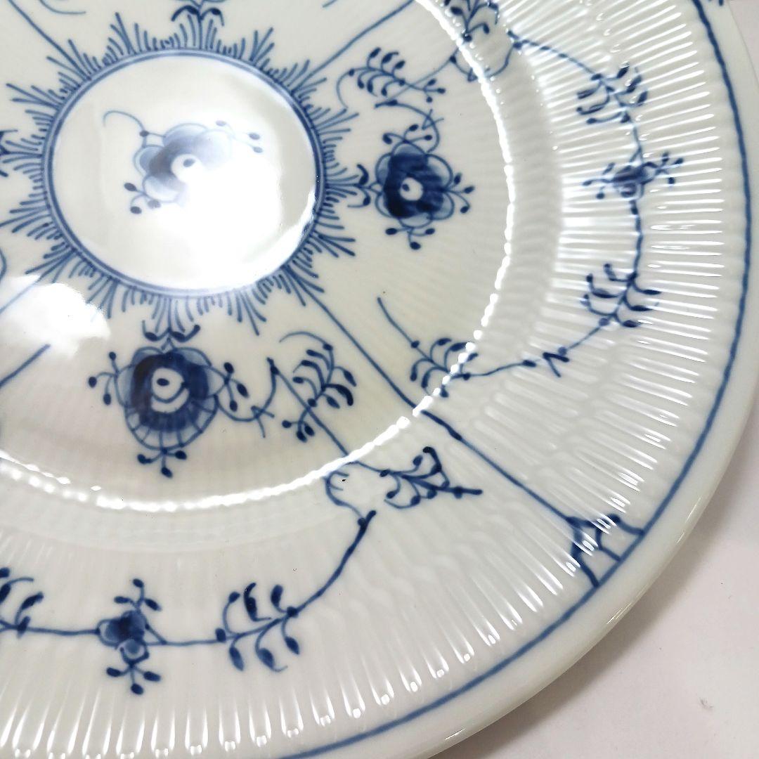 Y3223-1 ロイヤルコペンハーゲン ブルーフルーテッド 大皿 耳付　QQQ