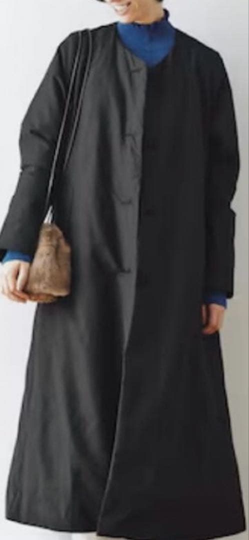 フェリシモ　アンドマイラ　ロングダウンコート　シンプルスキン　黒