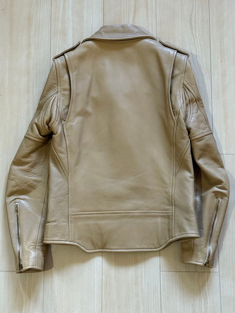 BLACK MEANS ブラックミーンズ ダブルライダースジャケットBEIGE