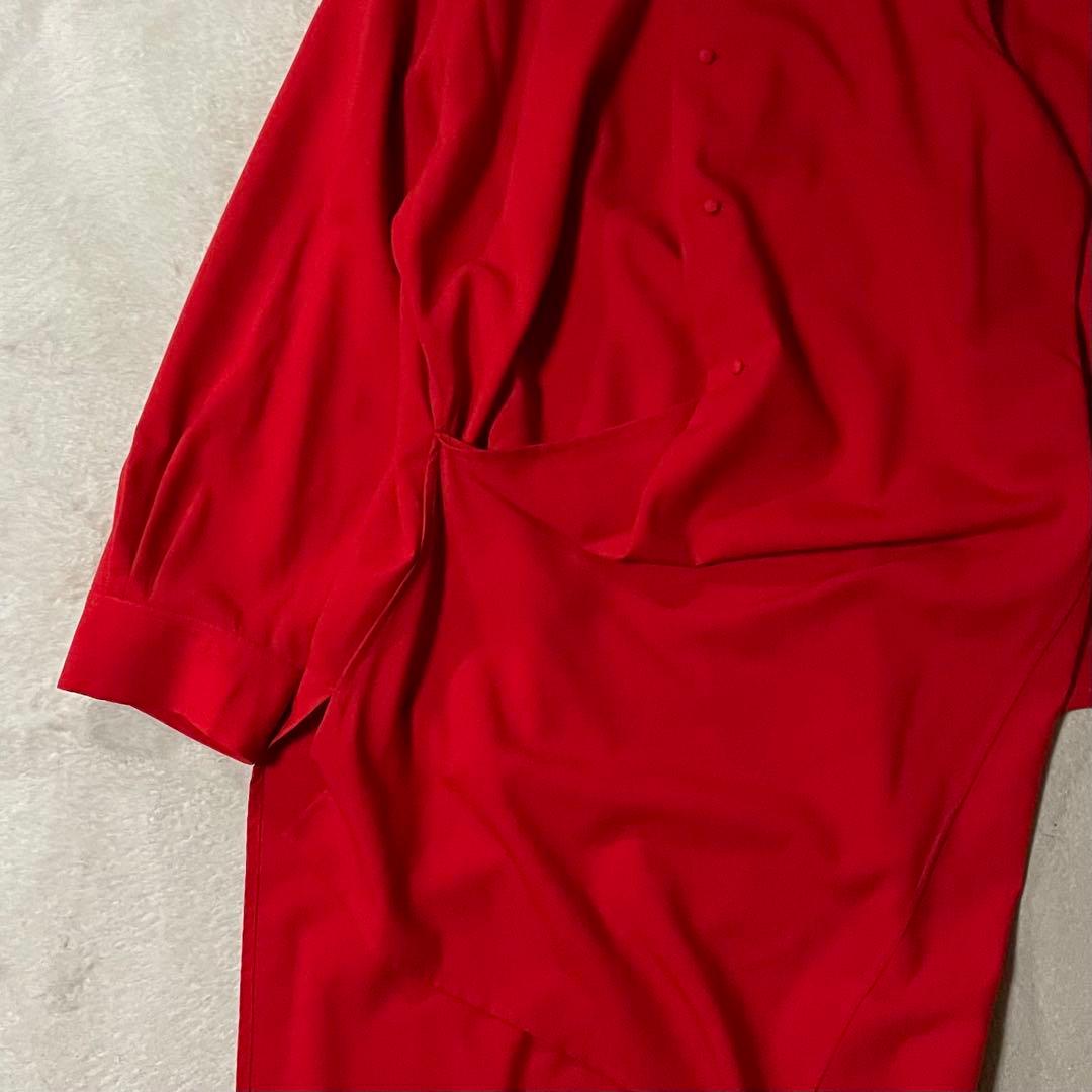 ヨウジヤマモト アシンメトリー ロングシャツ S 美品 レッド 日本製