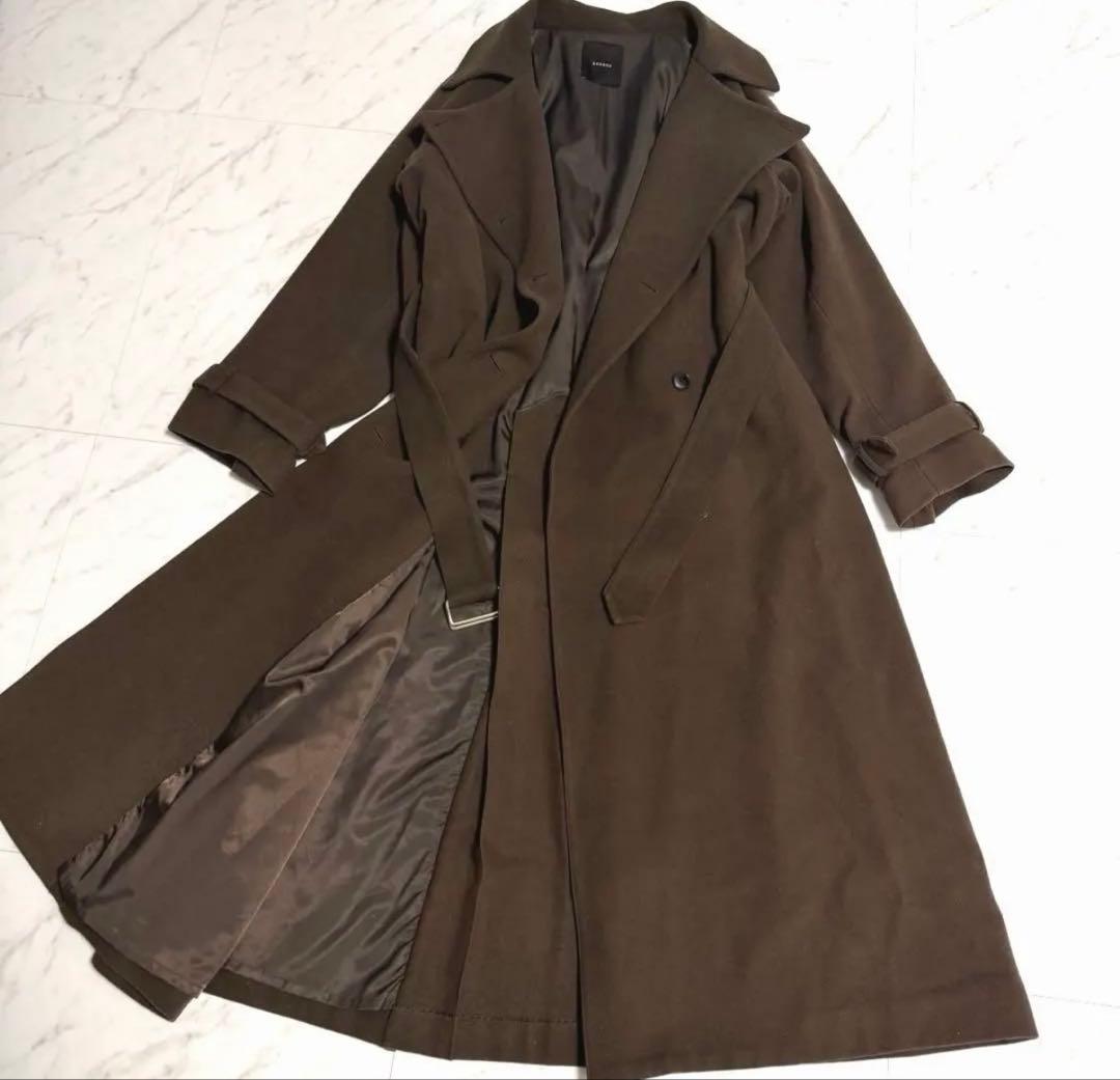 完売品✨アニュアンス ウールトレンチコート ベルテッド 美シルエット ロング丈