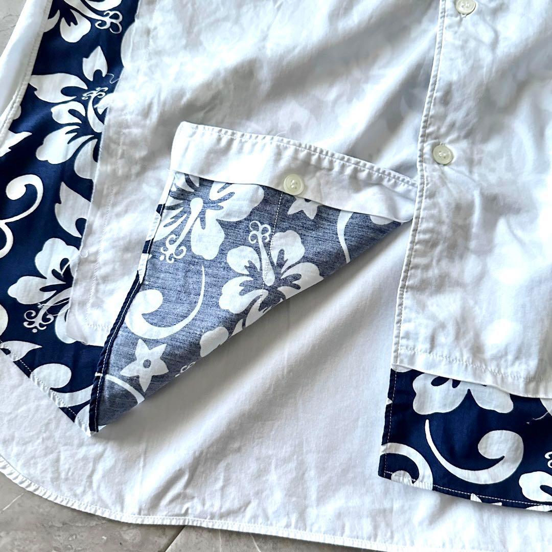 COMME des GARCONS SHIRTフラワー柄 切り替え シャツ S