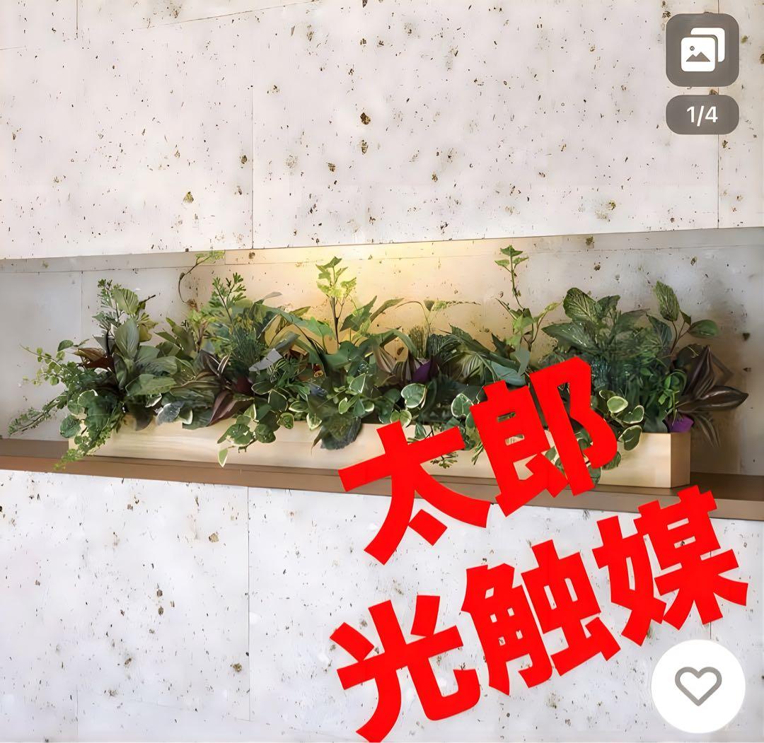 光触媒　人工観葉植物　ウォールグリーン　フェイクグリーン　壁掛けウッドボックス