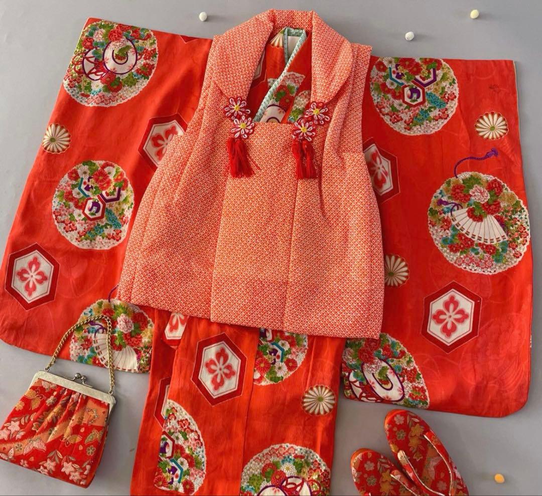 【6/6までのお値下げ！】七五三　３歳　アンティーク着物セット　フルセット