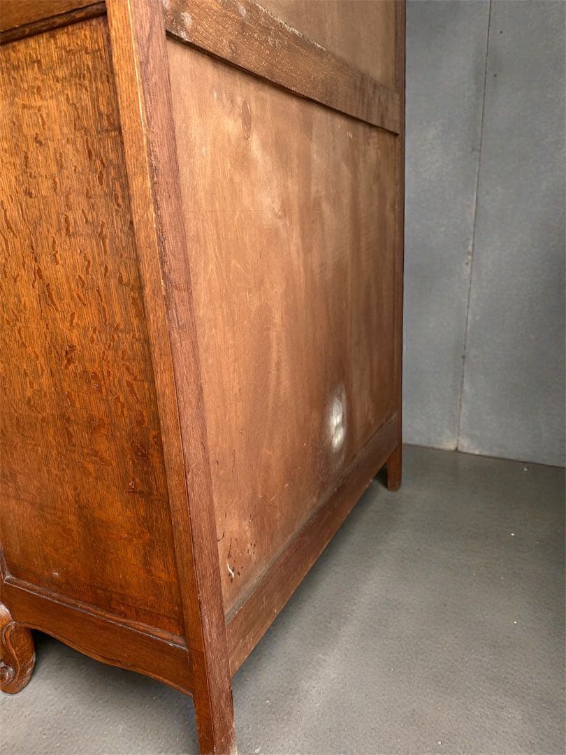 極美品　フランスアンティークガラスキャビネット　イギリスアンティーク　ネコ脚