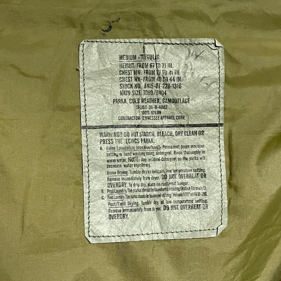 米軍実物 ECWCS Gen1 GORE-TEX ウッドランドカモ M-R