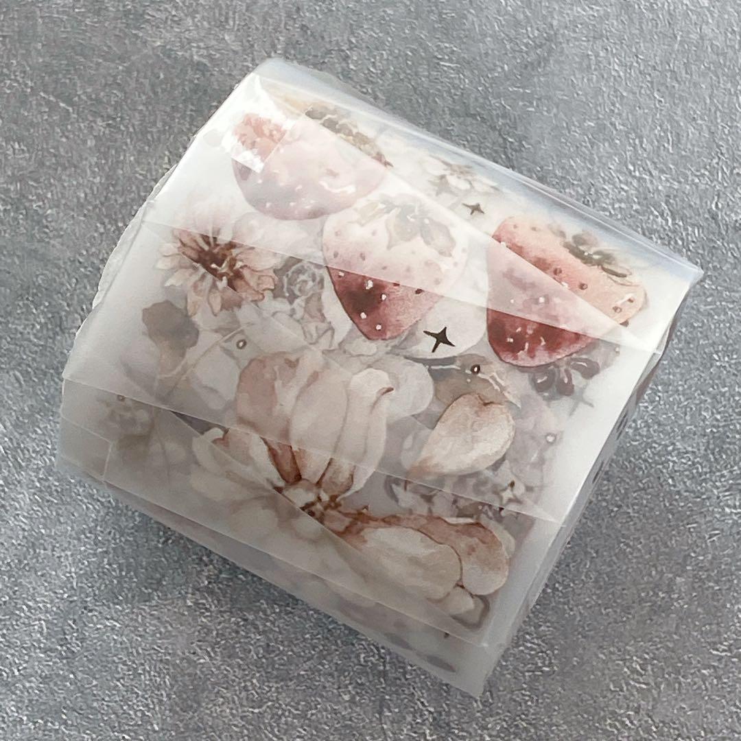 雀斑茶《玫瑰与浆果》海外マスキングテープ　マステ 【1637】