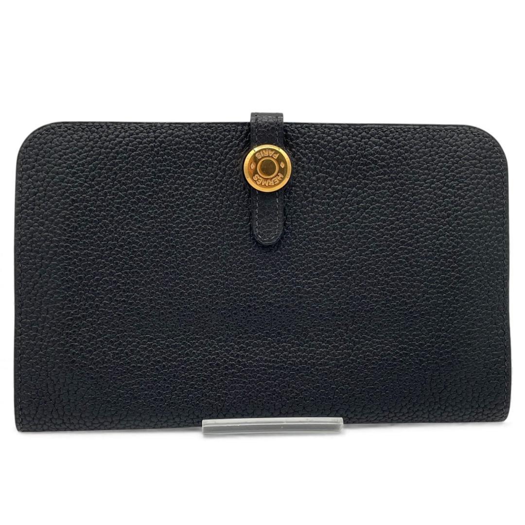 【新品同様】エルメス 二つ折り長財布 ドゴンGM トリヨン クレマンス ブラック