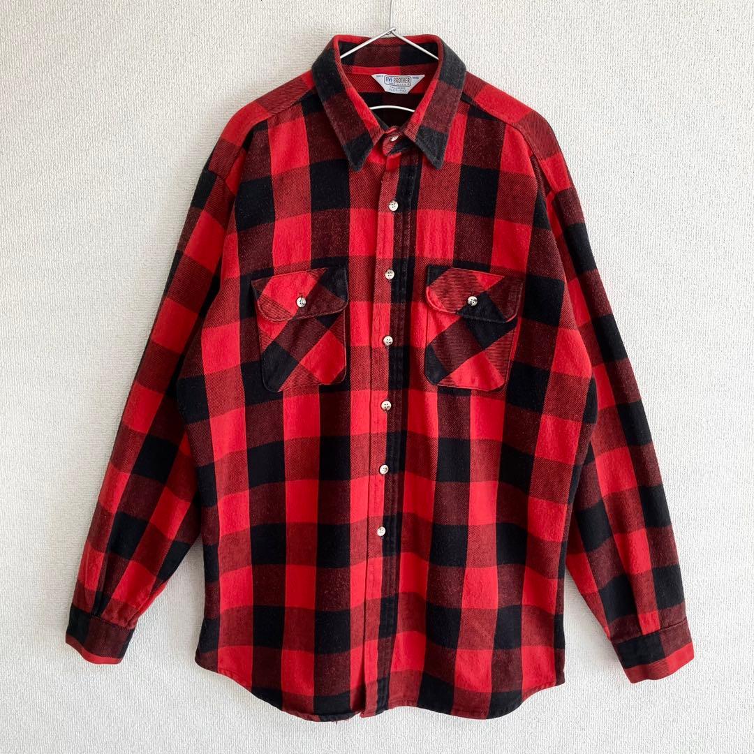 FIVE BROTHER 80s ヘビー フランネルシャツ チェック　USA製