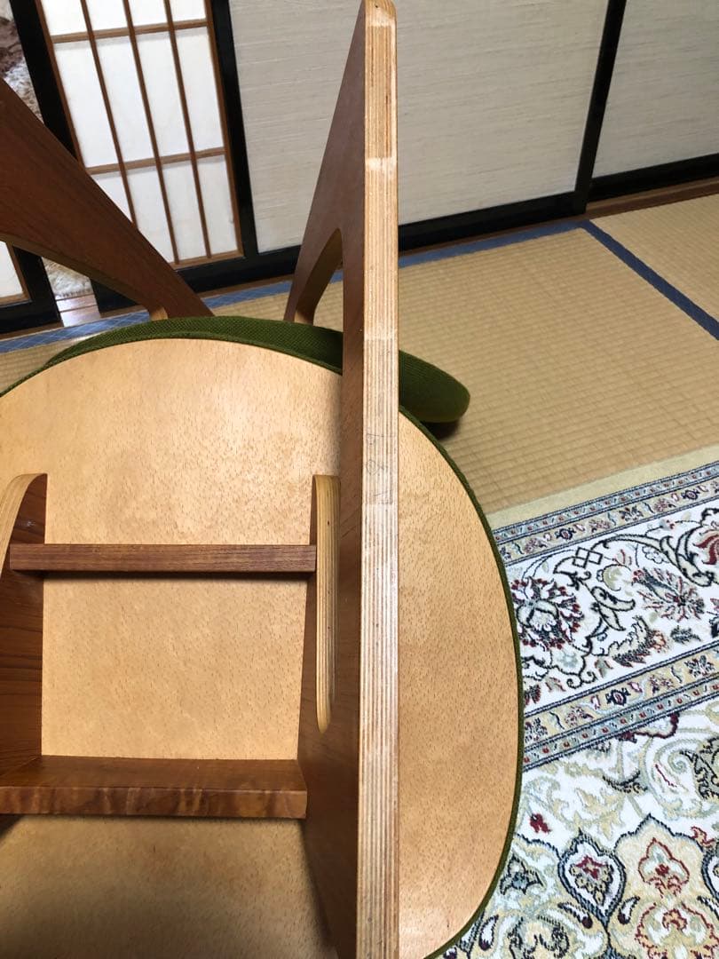 天童木工　低座イス　グリーン系　④ 商品説明必読