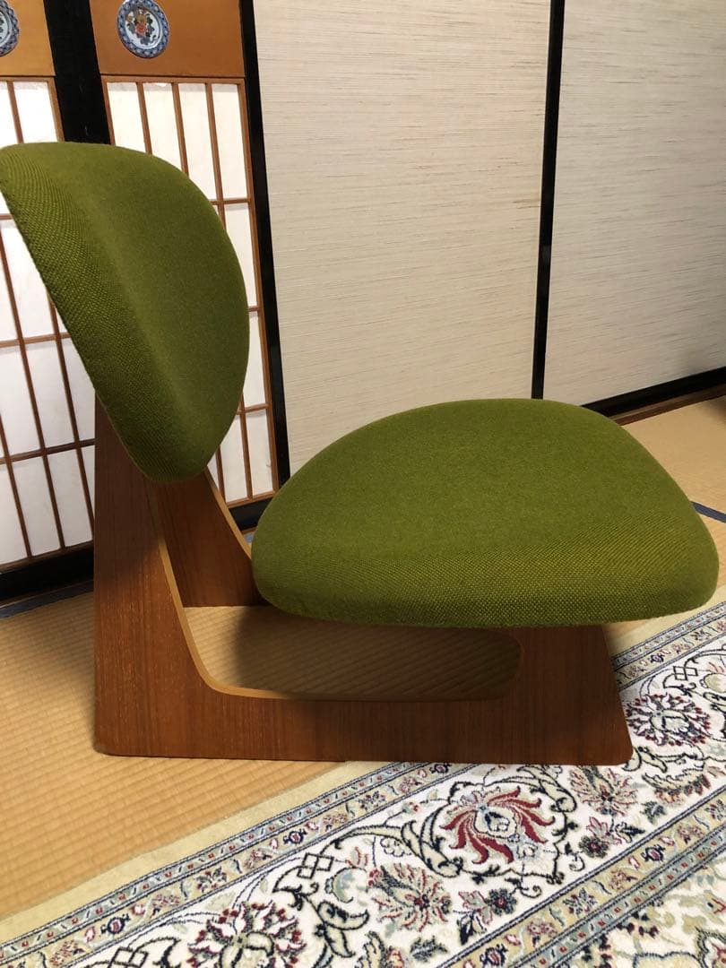 天童木工　低座イス　グリーン系　④ 商品説明必読