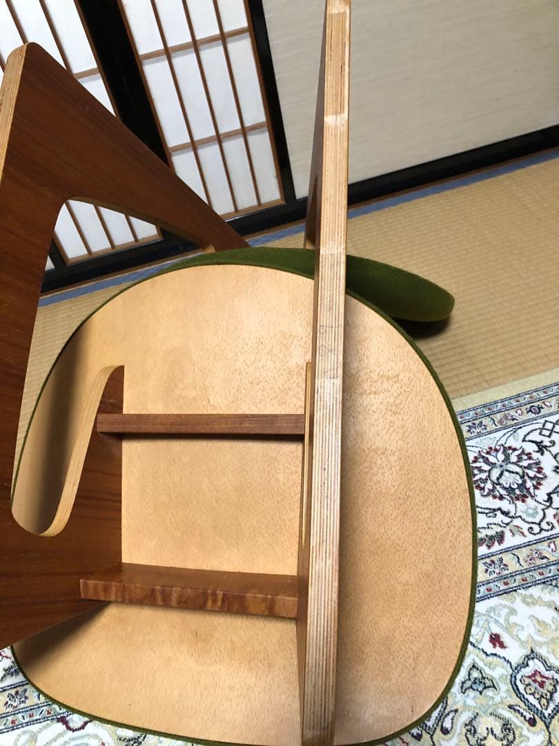 天童木工　低座イス　グリーン系　④ 商品説明必読