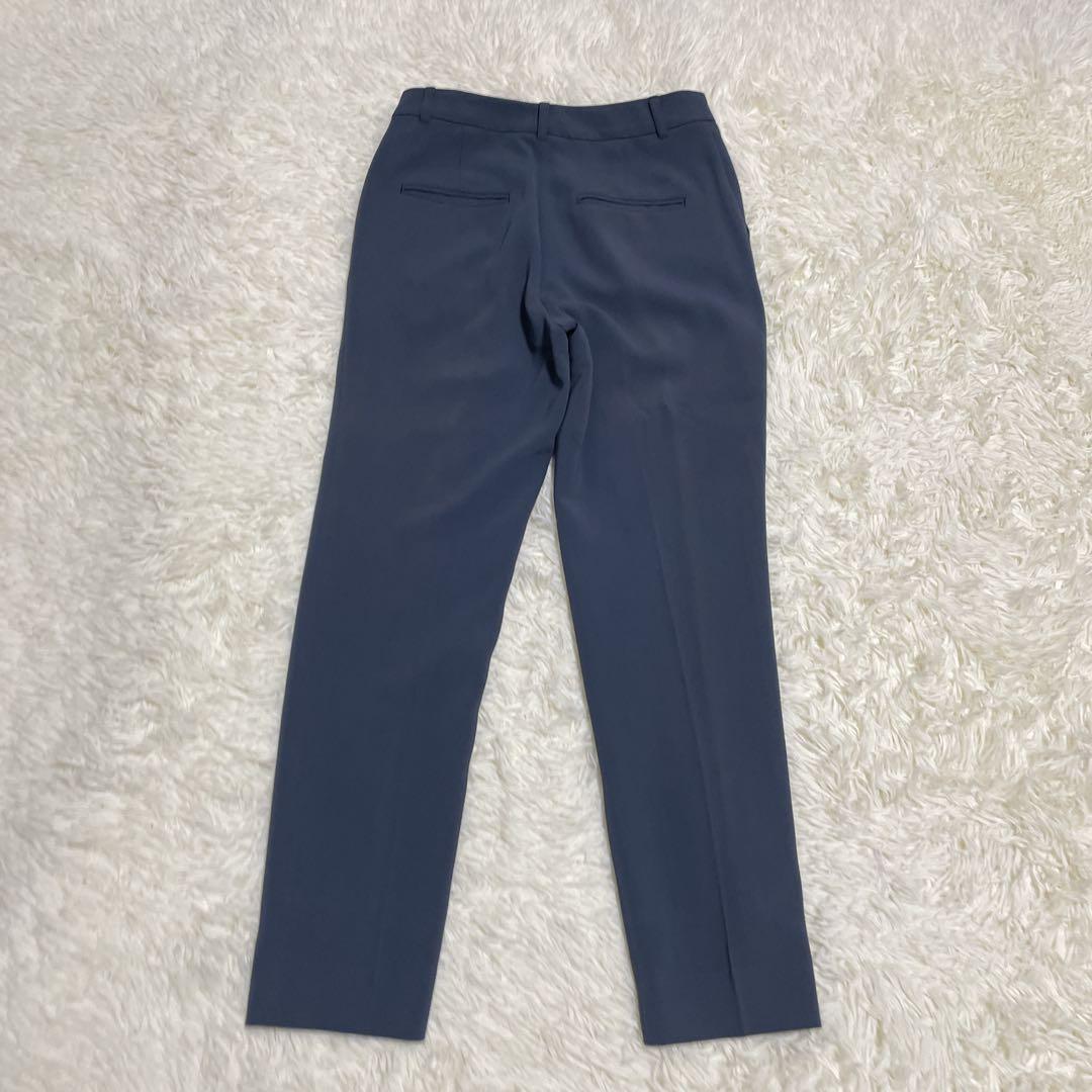 美品36 日本製【INDIVI トリアセテート混 ストレッチノーカラースーツ】