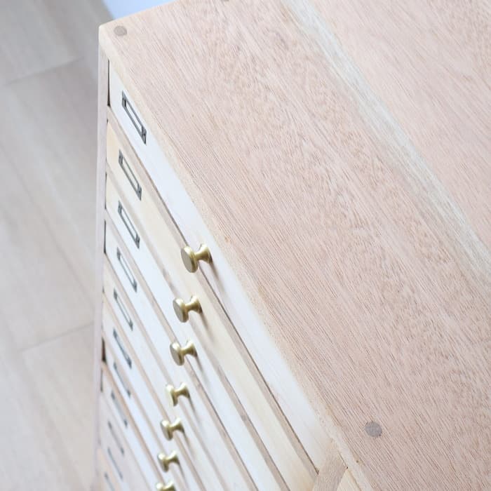 アンティーク 引出し24杯 チェスト 木製 古家具 整理箱 真鍮金具 ネーム入れ