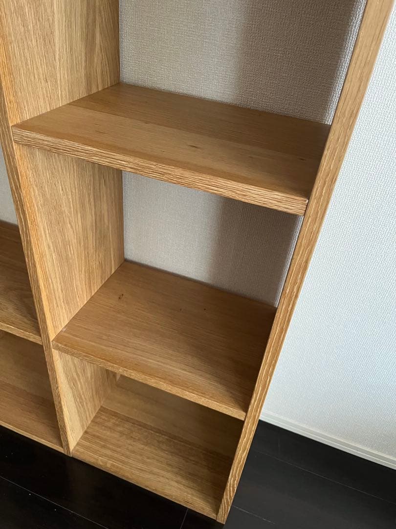 無印良品 スタッキングシェルフ オーク材 3×3 2段引き出し収納セット