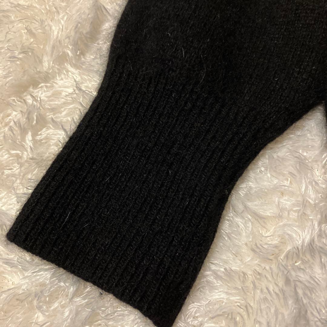 【希少】　クレージュ　襟付き　ニット　 セーター　ウール混　ビジュー　ロゴ