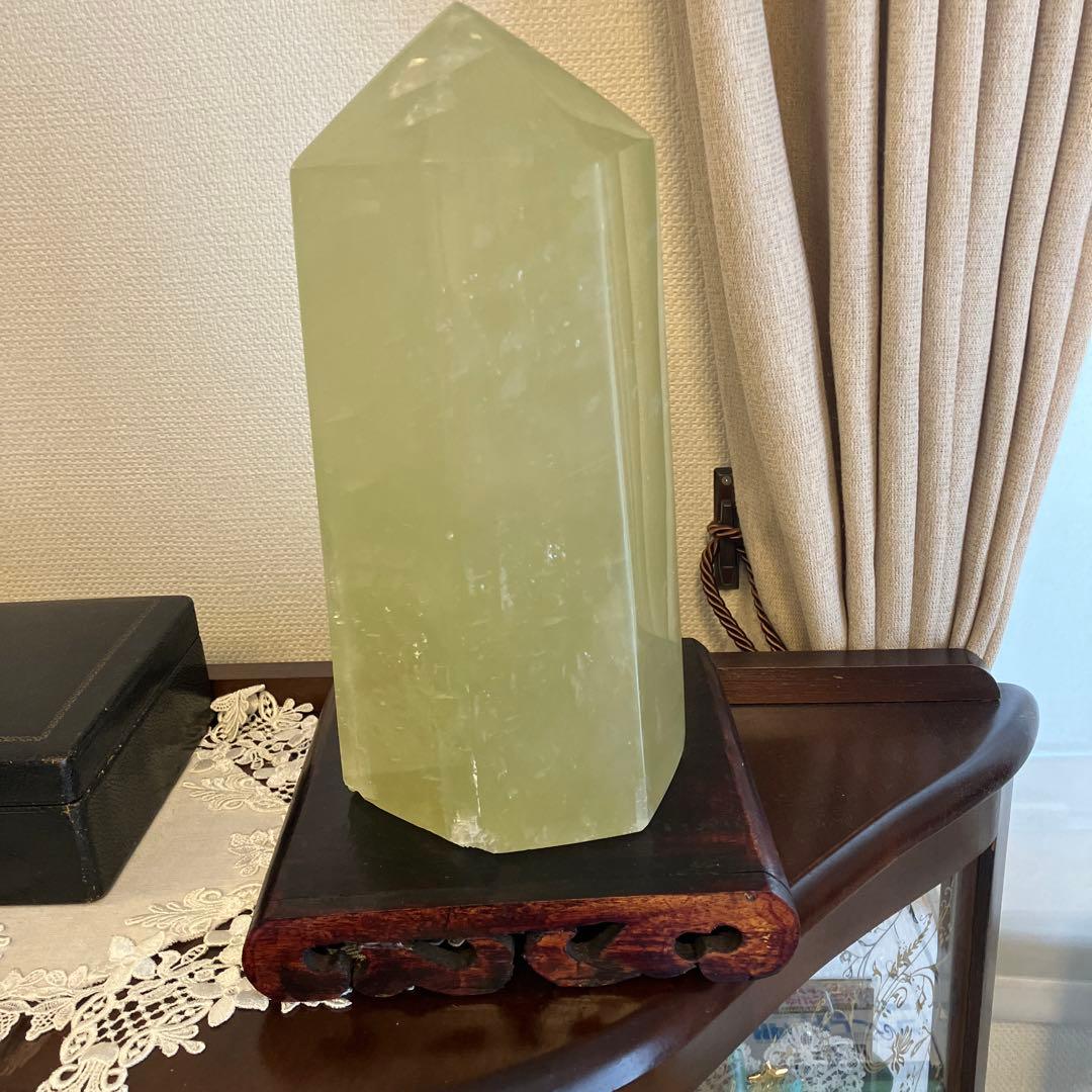 黄水晶　原石　石柱