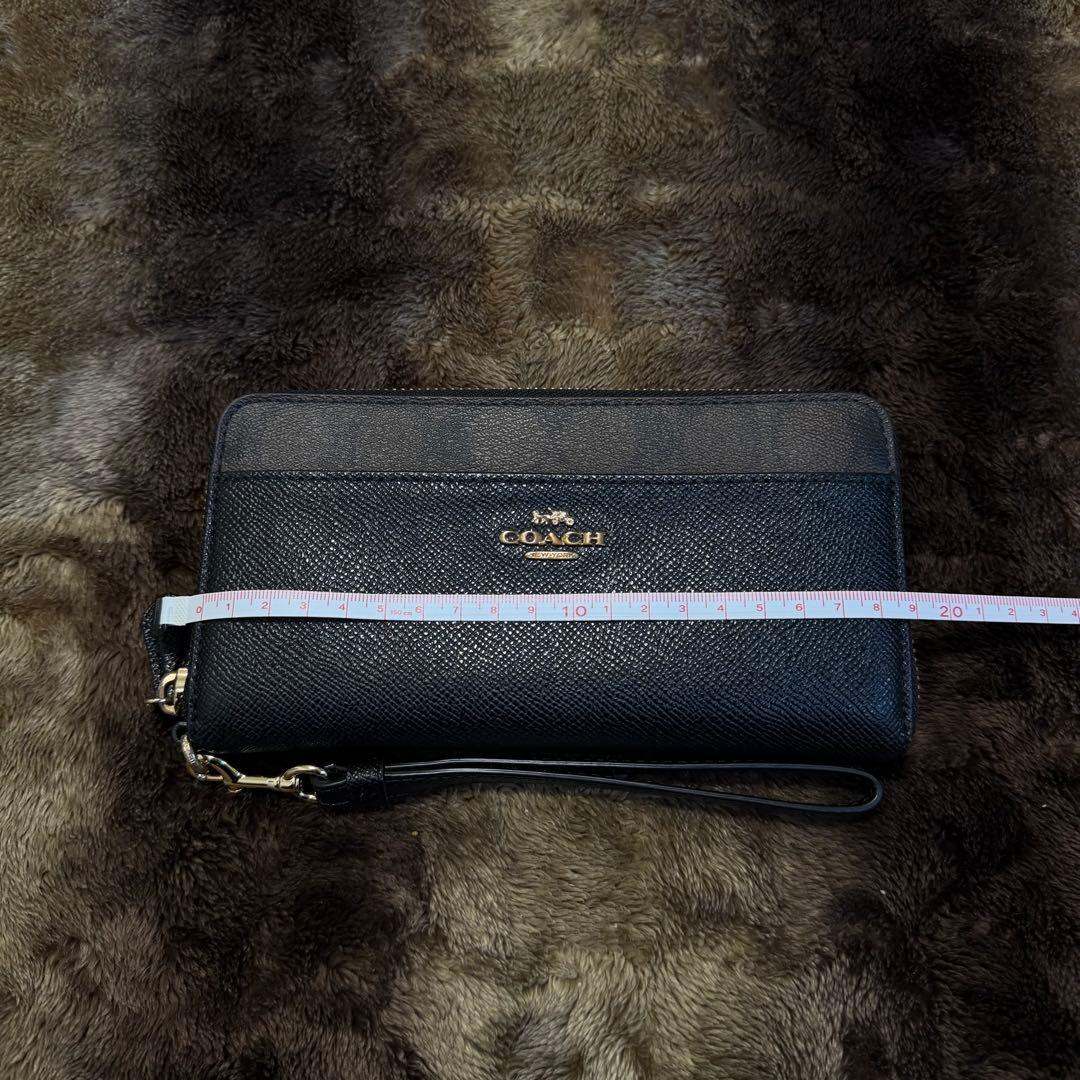 【極美品】定価39960円COACH ブラック ブラウン レザー 長財布