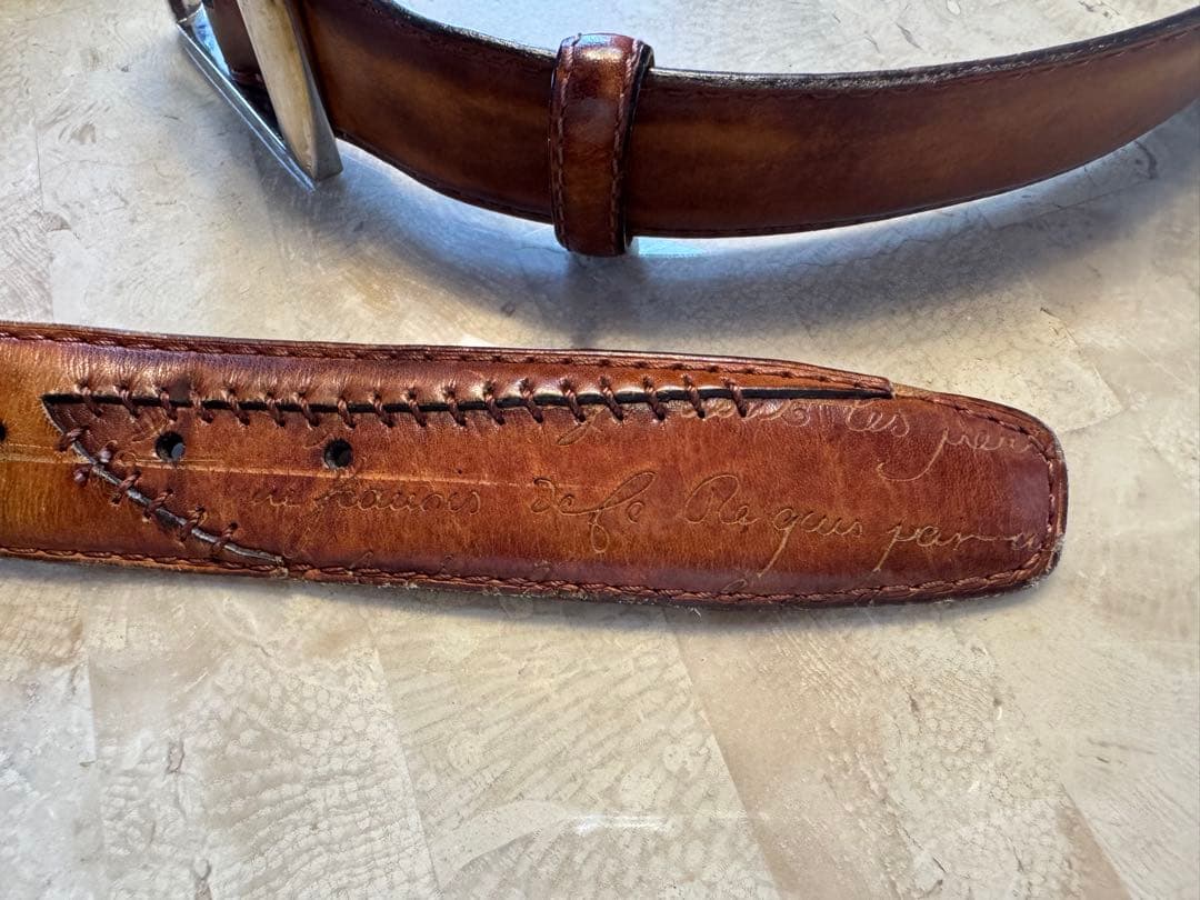 ベルルッティ レザー ベルト ブラウン　Berluti