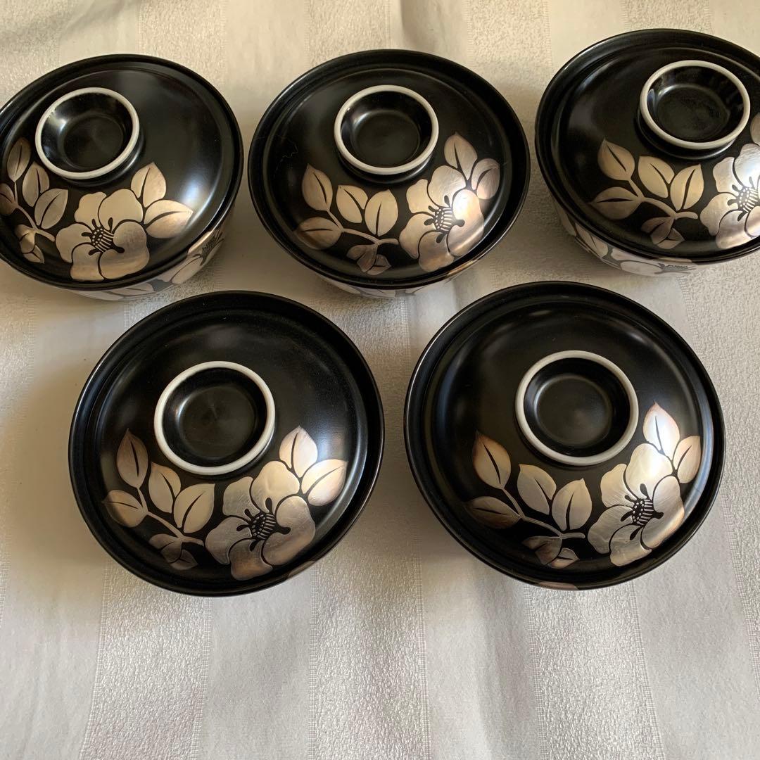 清水焼　蓋付き煮物茶碗　紙箱入り