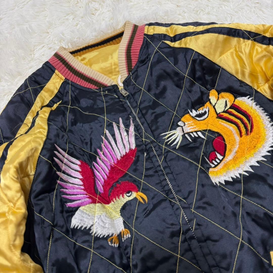 CABCLOTHING スカジャン キルティング リバーシブル 虎鷹龍Ｌ