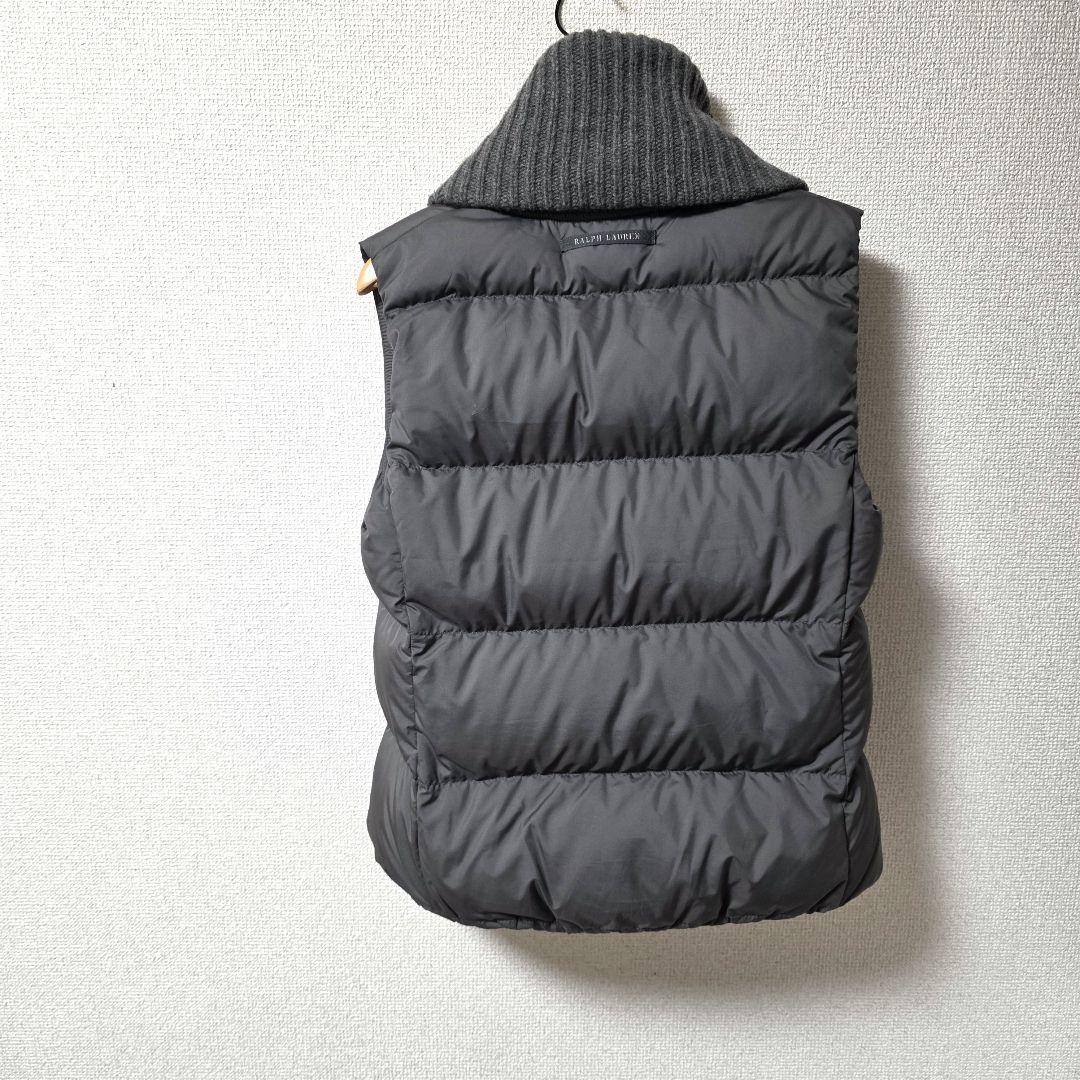 限定価格 ラルフローレン ダウンベスト カシミヤ混 ニットリブ ショールカラー