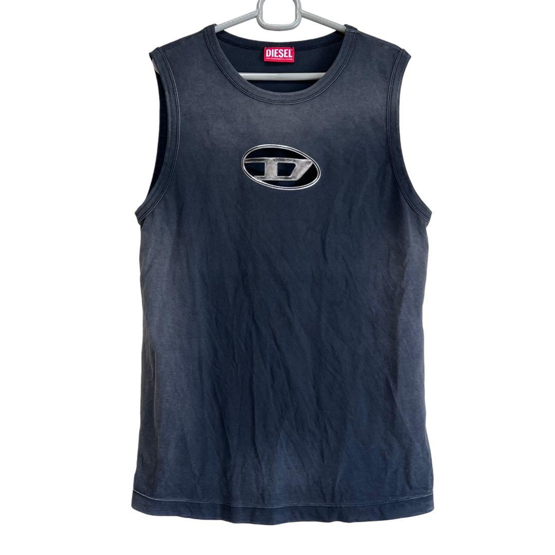 ★DIESEL Faded tank top with puffy Oval D