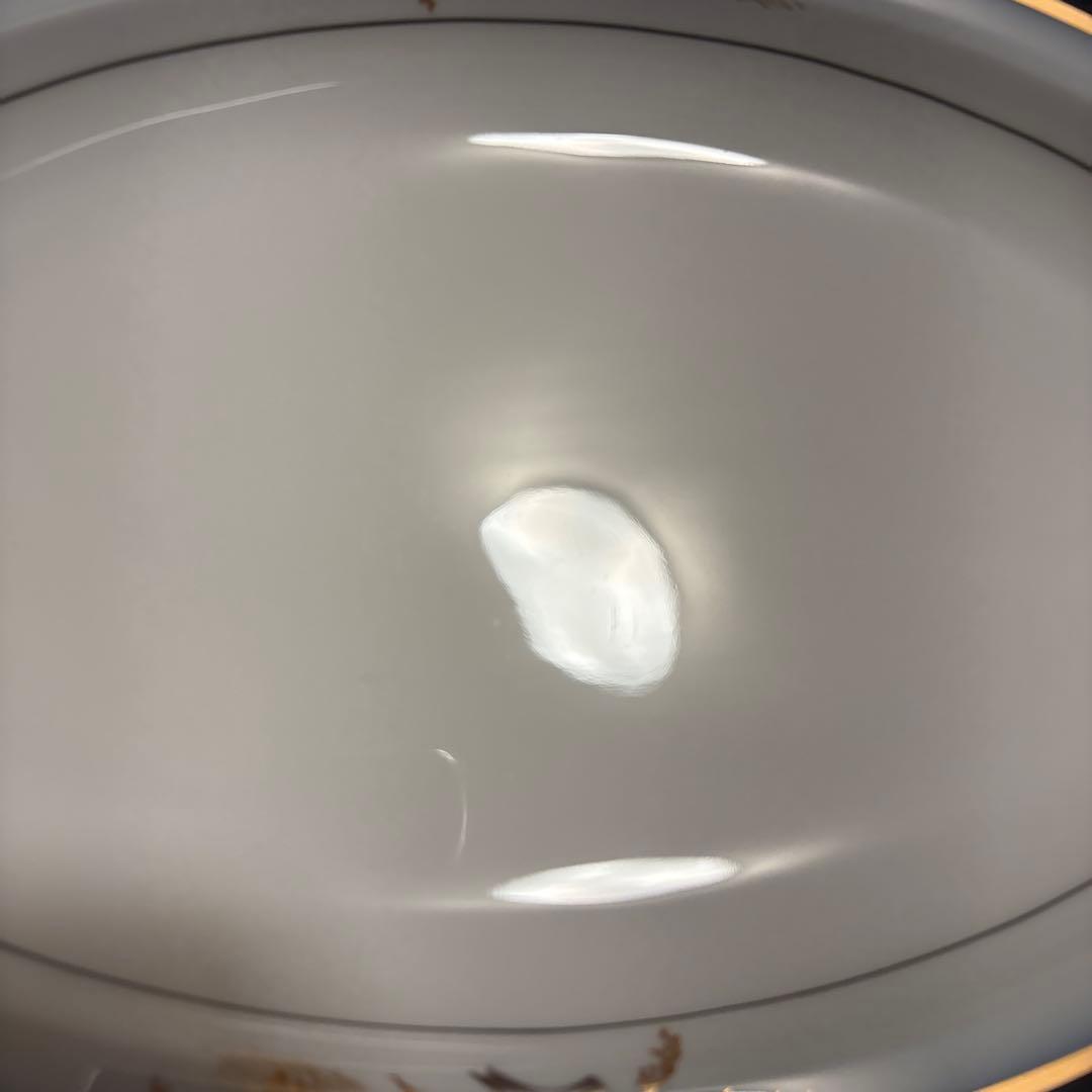 大倉陶園　ロイヤルブルー　瑠璃金彩金蝕稲穂　オーバルプレート　ディナープレート