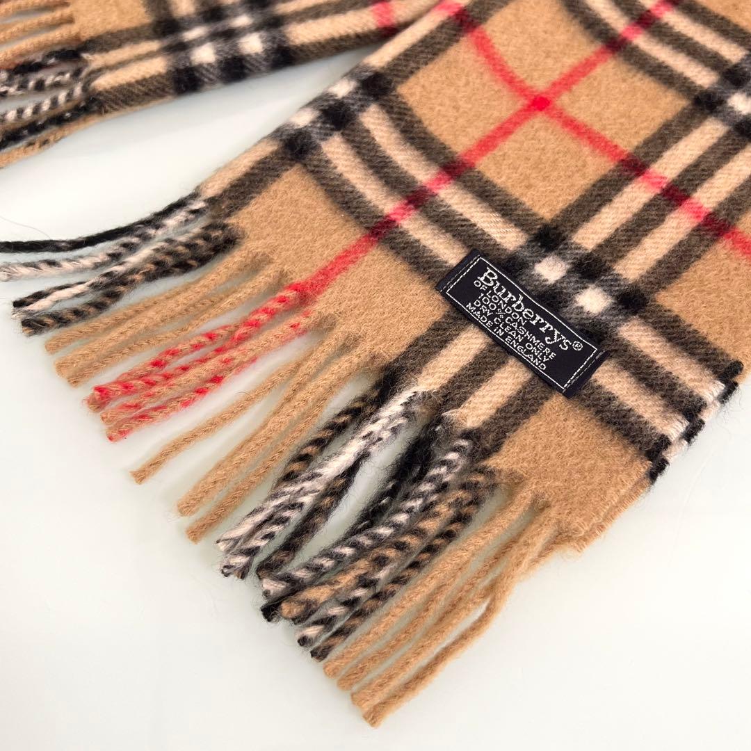 『美品』Burberrys バーバリーズ ノバチェック カシミヤ100%マフラー