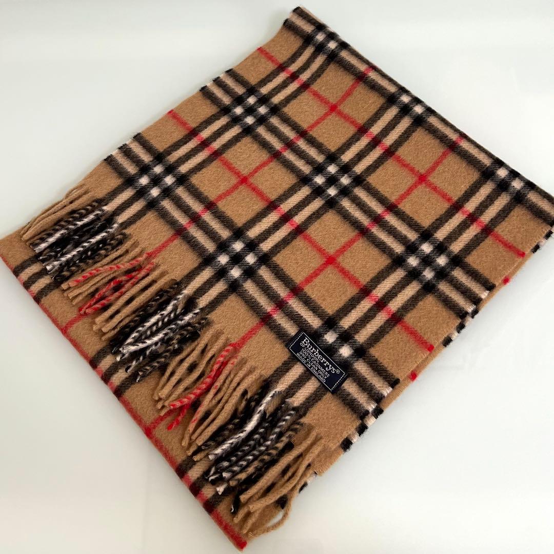 『美品』Burberrys バーバリーズ ノバチェック カシミヤ100%マフラー