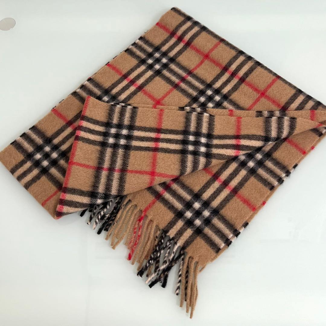 『美品』Burberrys バーバリーズ ノバチェック カシミヤ100%マフラー