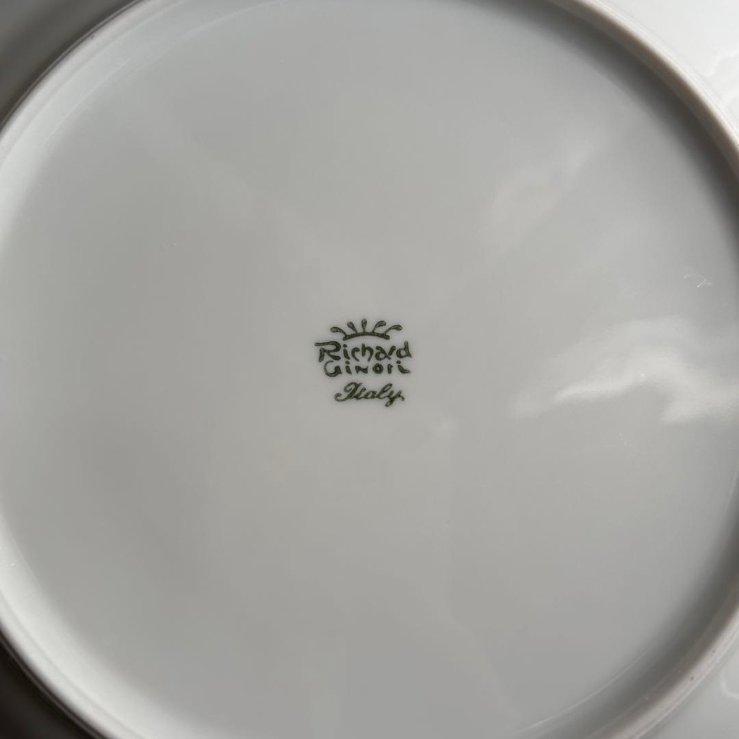希少品 イタリア製RichardGinori 白磁に咲くお花 ディナー大皿2枚