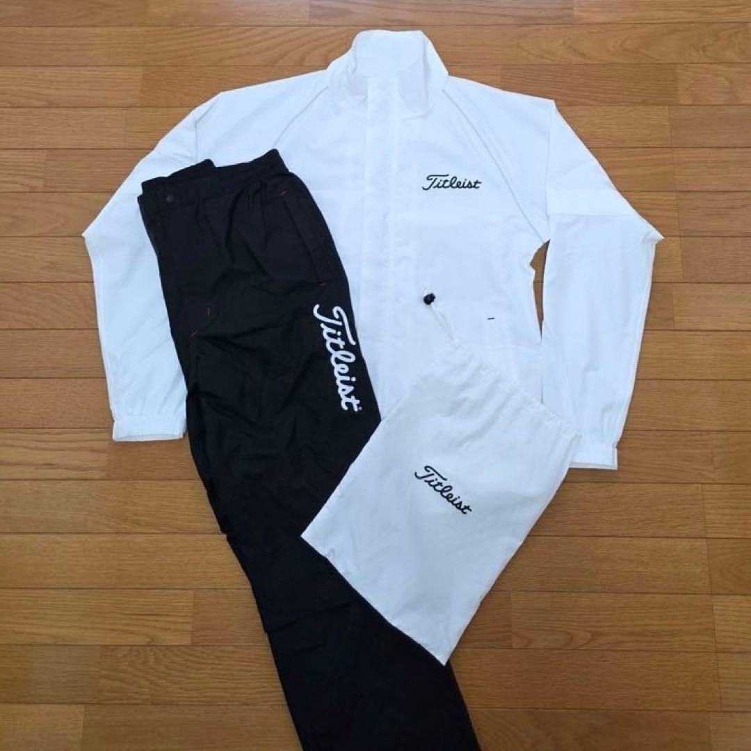 【美品】Titleist レインウェア セットアップ ホワイト/ブラックL