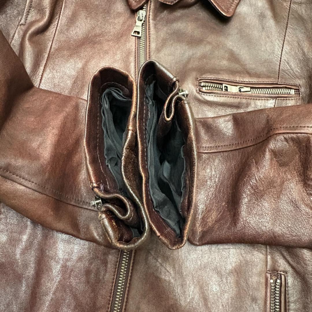 希少　バーバリーブラックレーベル ライダースジャケット ブルゾン ラムレザー