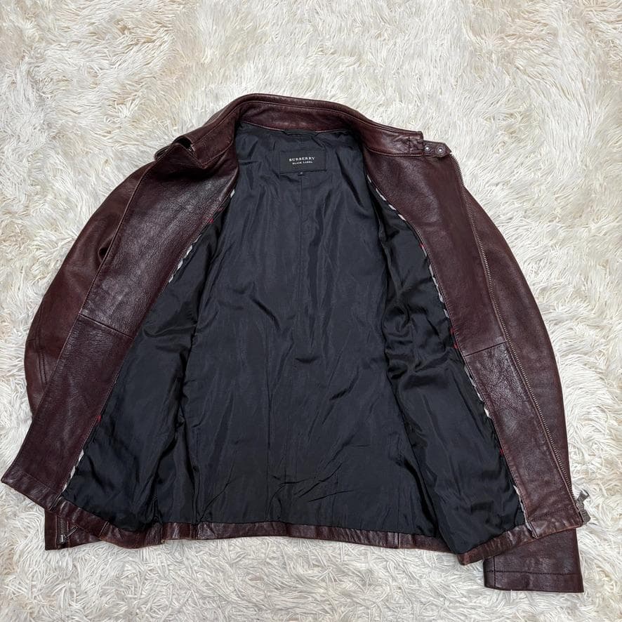 希少　バーバリーブラックレーベル ライダースジャケット ブルゾン ラムレザー