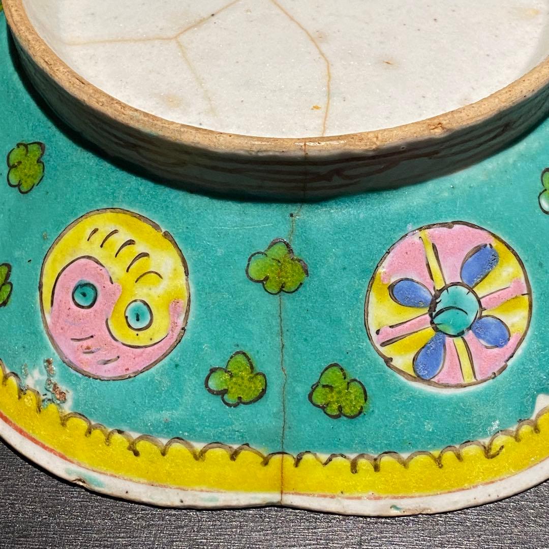 清朝 ブルー 極彩色 鉢 ボウル シノワズリ アンティーク 古伊万里