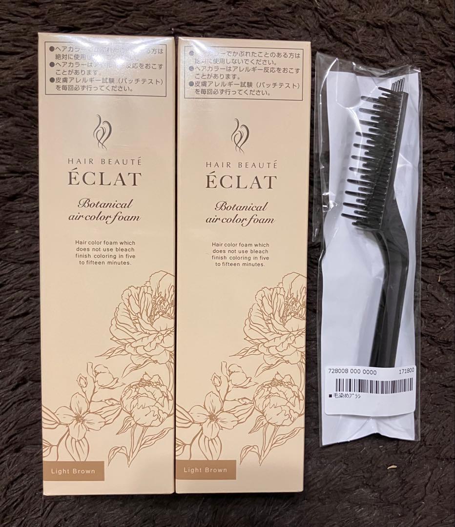 ヘアボーテ エクラ ボタニカルエアカラーフォームup 2箱　ブラシ付き