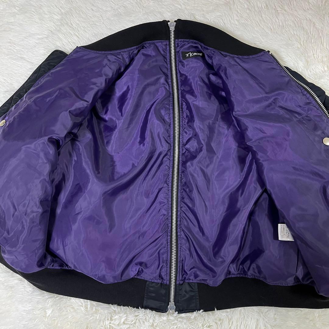 【平本蓮着用】AMNJX 27CIRCUS MA-1 ジャケット L 黒紫